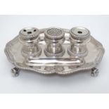 A George II silver inkstand ,