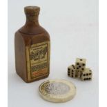 Cointreau Triple Sec - A novelty carved miniature boxwood bottle shaped container unscrewing to