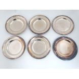 Hotel Plate : 6 assorted silver plate plates for Hotel du lac,