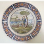 An early 19thC Dutch Delft plate ,