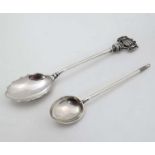 A silver coffee spoon hallmarked Birmingham 1898 maker Hukin & Heath together with a silver plated