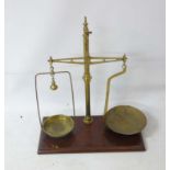 Tobacco scales - 'Parnall and Sons, Bristol ' a set of brass and mahogany shop balance scales ,