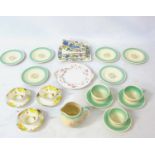 A quantity of ceramics including a Susie Cooper milk jug, three cups and saucers and six plates,