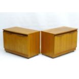 Vintage Retro: A pair of 1960's teak 2 door low cupboards / cabinets,