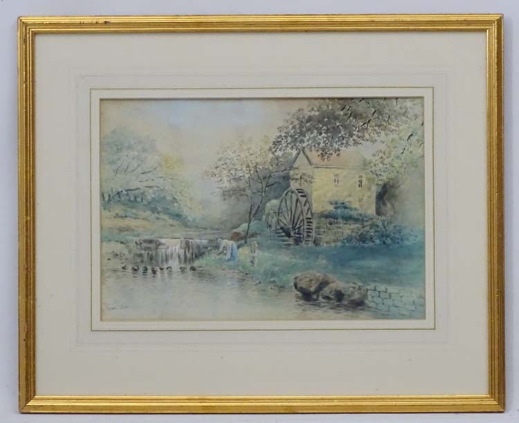 Fred Fitch early- mid XX, Watercolour, A Yorkshire Water Mill, Signed lower left.