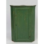 Withdrawn from Auction: A Georgian painted oak hanging Corner Cupboard 38 3/4" high