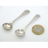 A silver salt spoon hallmarked Sheffield 1902 maker Atkin Brothers.