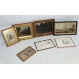 An assorted collection of pictures including: A Filatoff , watercolour ' Alger',