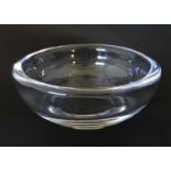 Scandinavian Retro Art Glass : A clear glass bowl by Hov Man Torp of Sweden.