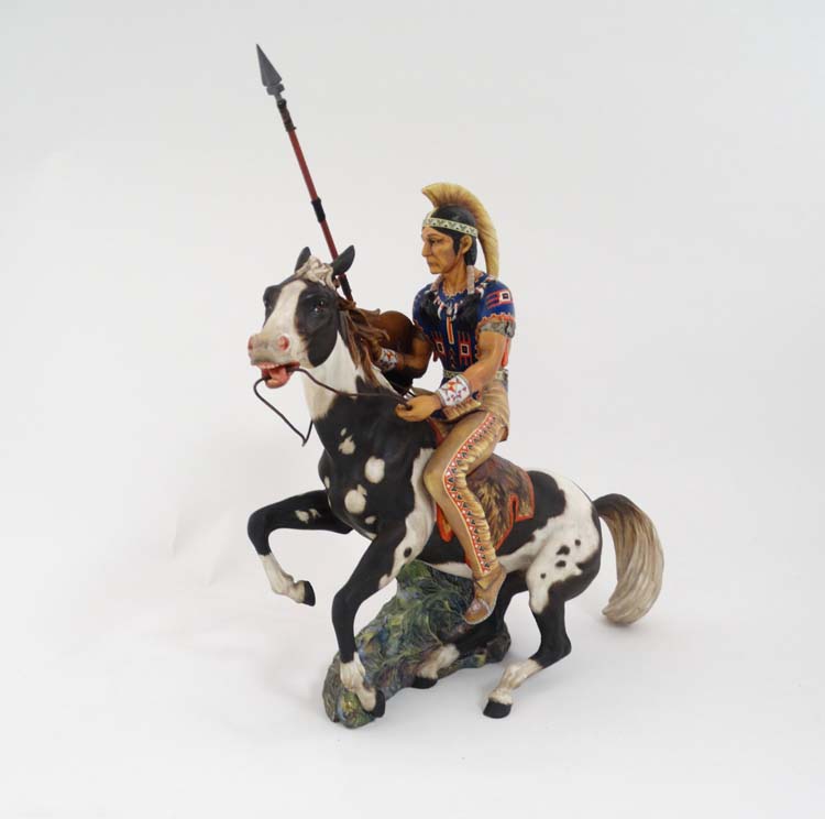 A 1967 Limited Edition Royal Doulton figure "Indian Brave" of a red Indian on a rearing horse with - Image 10 of 11