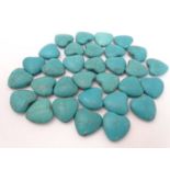 Approx 30 turquoise beads of heart shape (unstrung) beads approx 1" wide CONDITION: