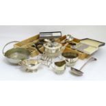 Assorted silver plated wares to include flatware, toast rack,