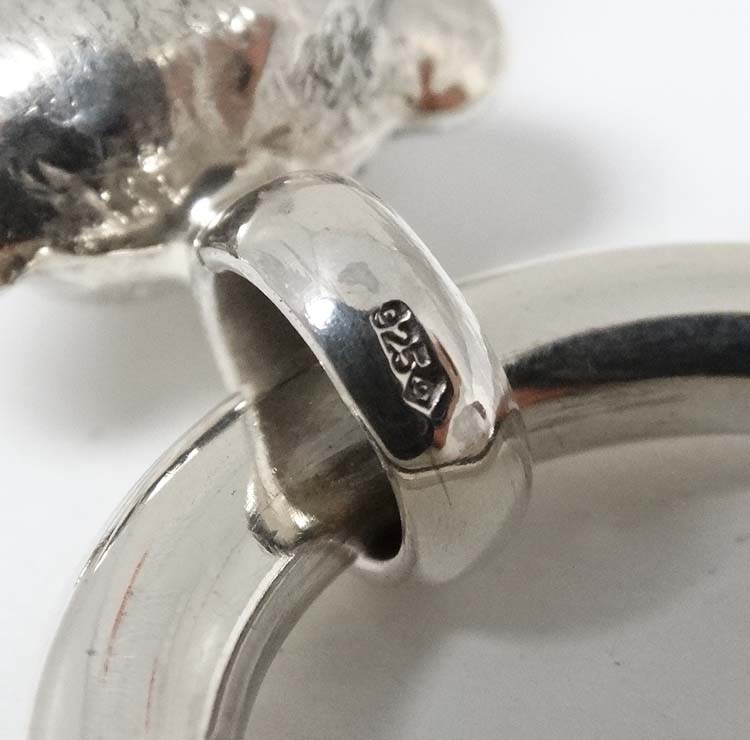 A 925 silver rattle / charm formed as a Teddy bear. - Image 3 of 6