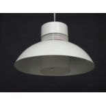 Vintage Retro: A Danish designed Frandsen Pendant light / Lamp with white livery, model 9001-P,