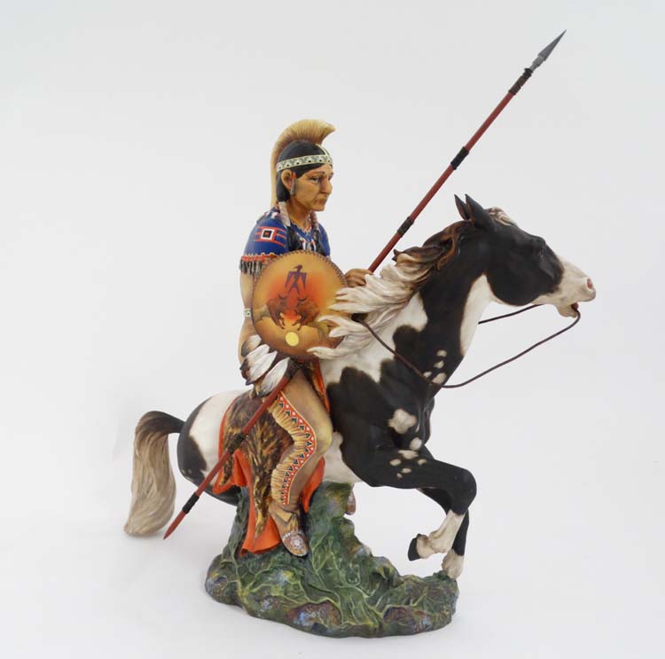 A 1967 Limited Edition Royal Doulton figure "Indian Brave" of a red Indian on a rearing horse with - Image 9 of 11