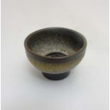 Scandinavian Pottery: A Retro German Ruscha Art pedestal bowl glazed in various shades of brown,