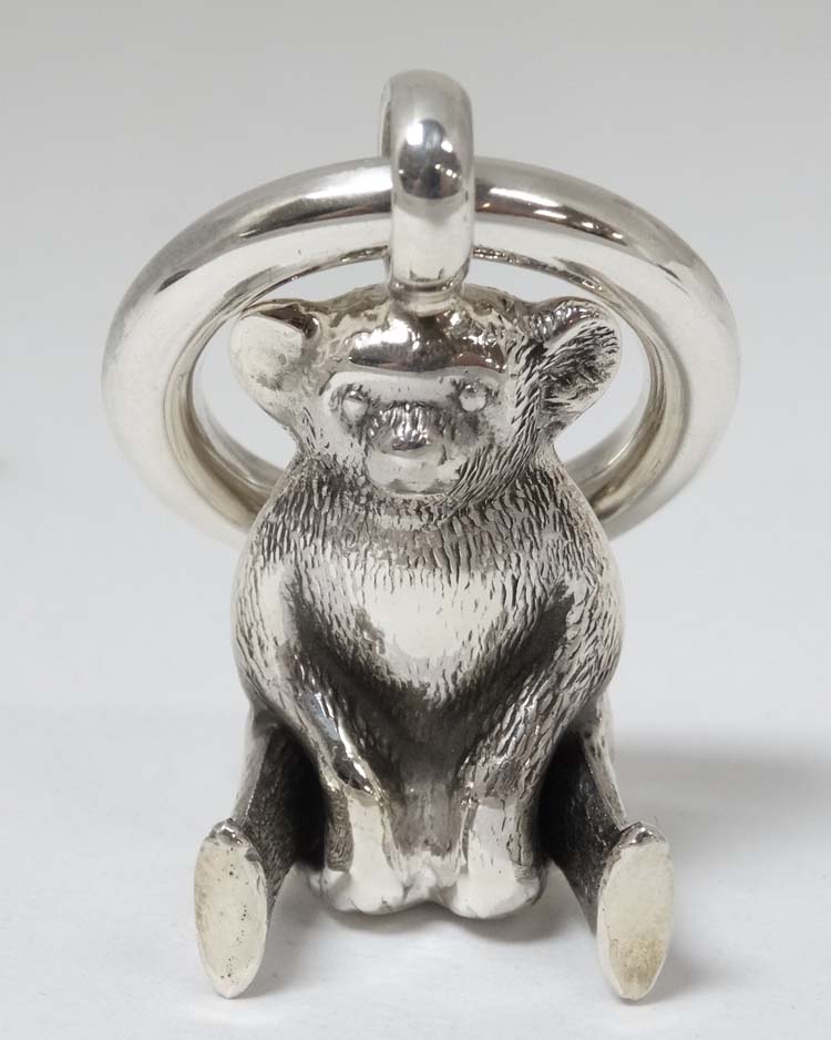 A 925 silver rattle / charm formed as a Teddy bear. - Image 2 of 6