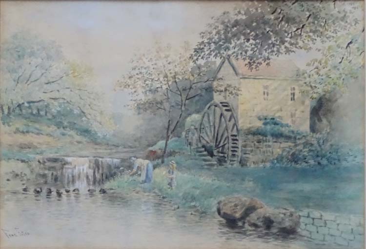 Fred Fitch early- mid XX, Watercolour, A Yorkshire Water Mill, Signed lower left. - Image 3 of 4