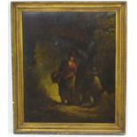 Manner of Geo Morland, c1800, Oil on canvas, Figures conversing outside a doorway,