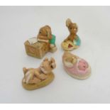 A collection of three mid 20thC Stonecraft hand painted Pendelfin rabbits to include 'Boswell',