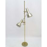 Vintage Retro: A Danish designed brushed aluminium lamp multi directional twin spot lamp / standard