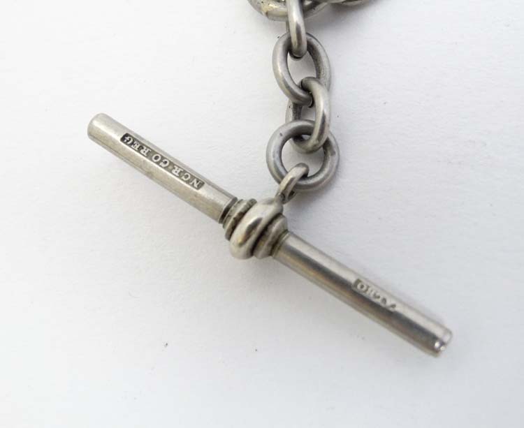 A silver plate Albert watch chain , - Image 4 of 5