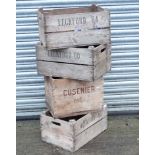 Salvage, Garden and Architectural: four old Wine Advertising crates, 3 x 'Leckford' 60,