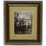 Shooting : A late Victorian monochrome photograph ( studio portrait ) of European sporting