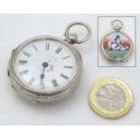 A Continental silver pocket / fob watch ,