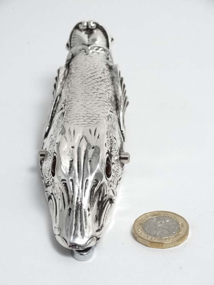 A silver plate desk top letter / paper clip formed as a pike fish 6" long CONDITION: - Image 4 of 4