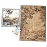 Hunting: A 20thC tapestry decorated with hunting scene in a 19thC French style,