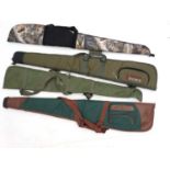 Shooting: An assortment of four synthetic gunslips, together with a tactical rifle sling,