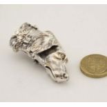 A silver plate novelty vesta formed as a gun dogs head. 21stC .