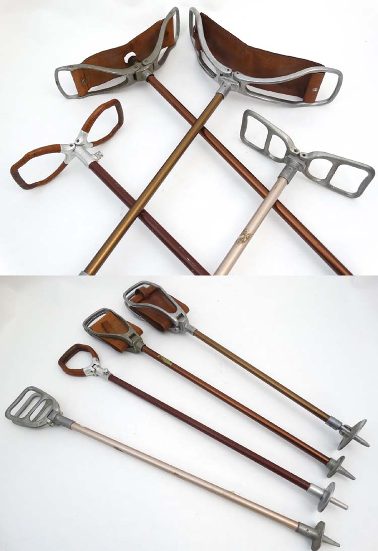 Shooting sticks: a collection of four shooting sticks,