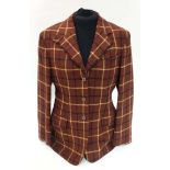 A Holland and Holland tweed blazer in Maroon colour, size approx 12/14,