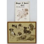 Dorothy Dennis (c1919-?) Canine School, Pencil and watercolour ( with gouache) with book,