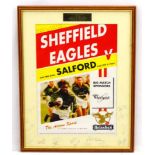 Rugby League: An autographed (15) poster for SHEFFIELD EAGLES v Salford,