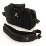 Shooting : A Remington range bag and matching cartridge belt , black synthetic finish ,