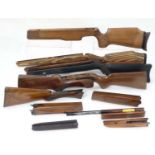 Shooting : A quantity of assorted rimfire , centrefire and airgun stocks , to include walnut ,