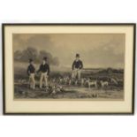 Beagle Hunting: J Harris after H Hall early XX, Monochrome engraving, 'Meet of Hounds at Marks Hall,