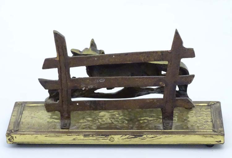 A novelty letter rack with brass fox and fence decoration. - Image 2 of 7