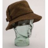 Holland and Holland tweed brown hat CONDITION: Please Note - we do not make