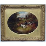 John Frederick Herring Jnr ( 1815-1907), Oil on canvas , an oval, ' Duck And Drakes ' ,