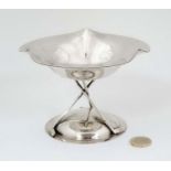 A silver plate pedestal bon bon dish / small tazza,