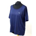 Under Armour Heatgear ladies navy short sleeved top, size L,