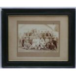 Fishing : an Edwardian Sepia photograph of a fishing club having 29 members,