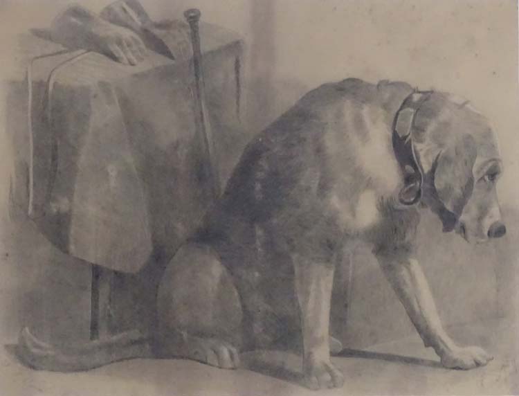 William James Ward 1779, Pencil, ' Xmas 79 ' , a Foxhound dog , - Image 2 of 4