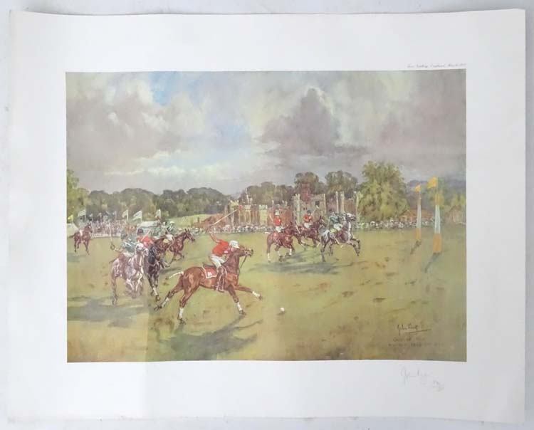 Polo: After John Gregory King (1929-2014), Signed limited edition coloured print, 270/350,