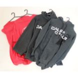 Two Grey Calef Calls Duck shooting Hoodies (size XXL and M) together with two Fuchsia Duck