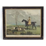 Hunting: Robert Houston after B Marshall 1820, Hand coloured engraving,